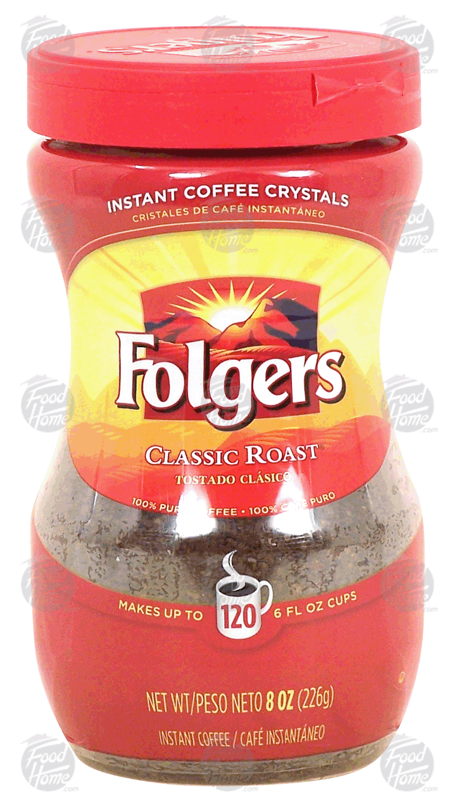 Folgers Classic Roast coffee instant regular, makes up to 120 6 fl oz cups Full-Size Picture